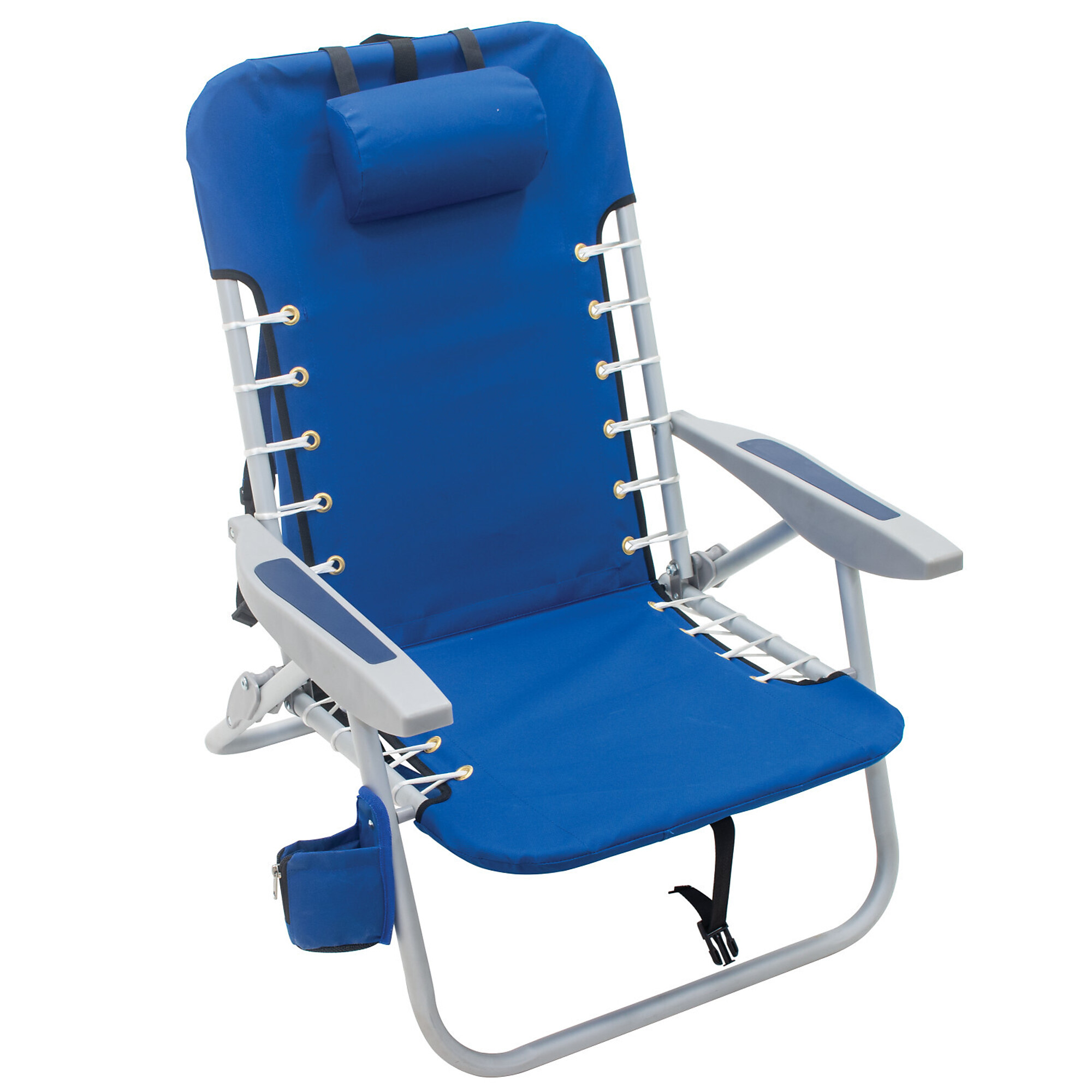 Rio Brands, Lace up aluminum backpack chair- CROSS HATCH BLU, Model# SC529-46-1
